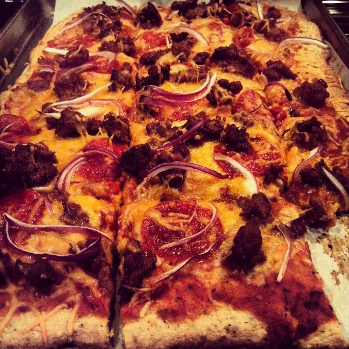Pepperoni and Italian Sausage Pizza